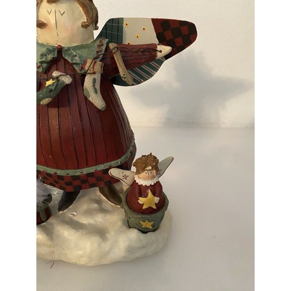 Vintage Henton International Christmas Angel Figurine Numbered Detailed W Star - Picture 10 of 16